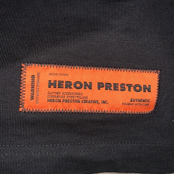HERON PRESTON Black Logo T-Shirt - Picture 3 of 5